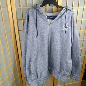Dallas Cowboys Authentic Full Zip Fleece Jacket Grey Size 3XL